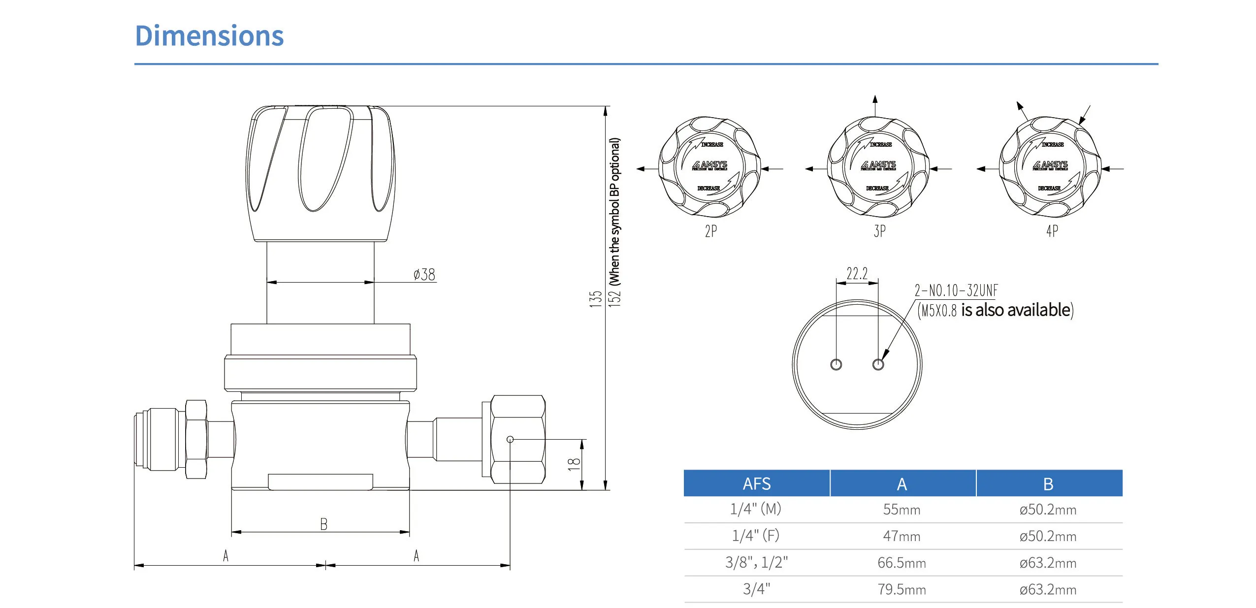 Регулятор AMFLO UHP AU22 Материал: Код ZS (Body,Poppet, Nozzle,Gland-SUS316L, Diaphragm - Hastelloy® C-22, Seat: PCTFE) ; Поверхность 0.25 um; 3х портовый, вх. давл. 20,6 бар, CV-1.1