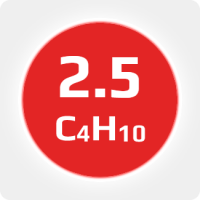 Изобутан (i-C4H10) 2.5 (99,5%) R-600 в баллоне 5л (2,5 кг) соединение W21,8х1/14'' (DIN1) (с баллоном)